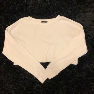 Forever 21 Off White Colored Crop Long Sleeve